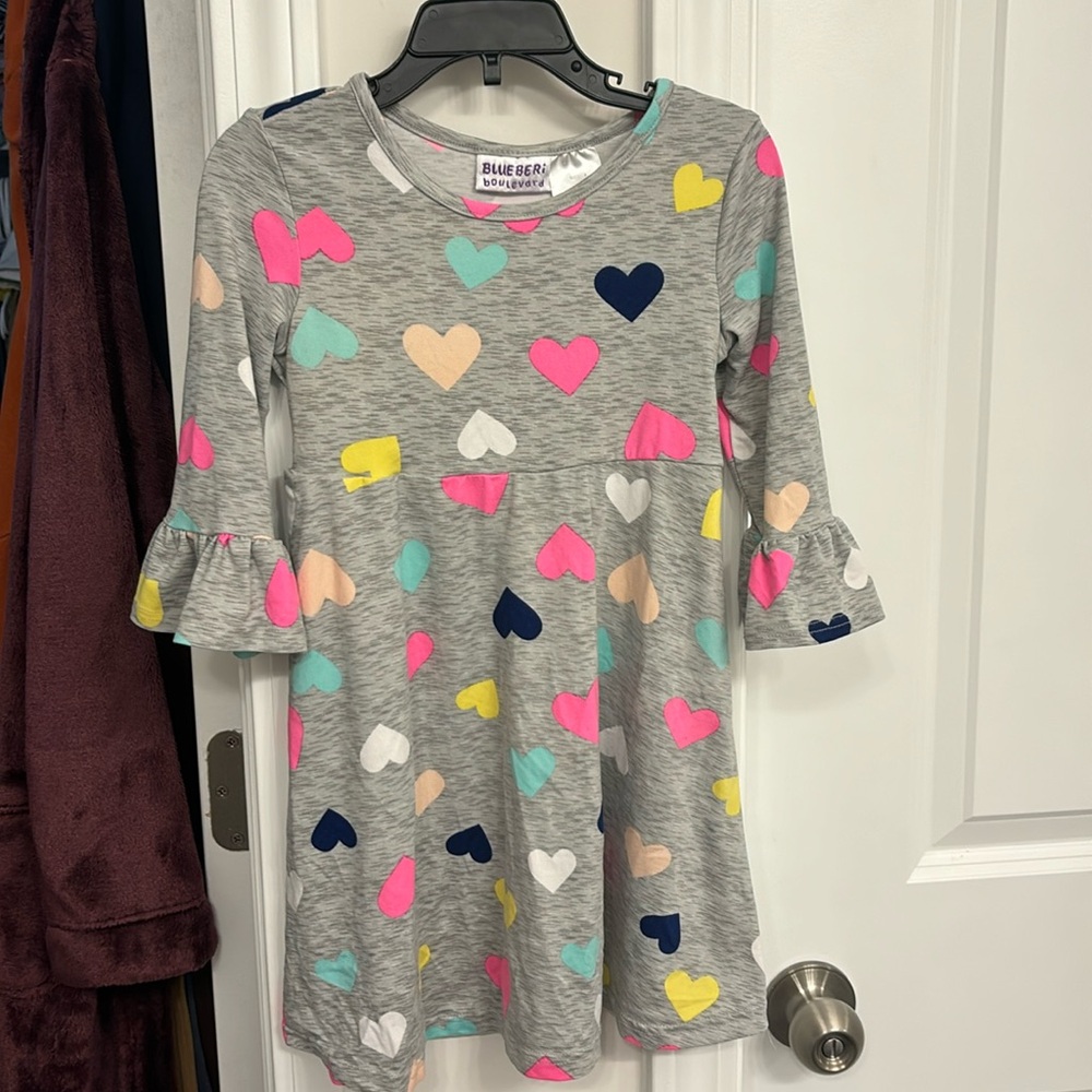 🌺 Blueberi Boulevard Hearts Dress Size 4